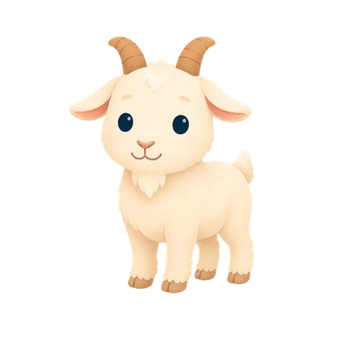 Illustration of the Goat, one of the 12 Chinese year animals