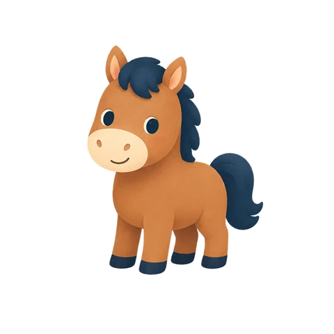 Illustration of the Horse, one of the 12 Chinese year animals