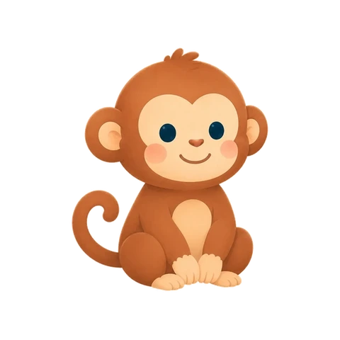Illustration of the Monkey, one of the 12 Chinese year animals