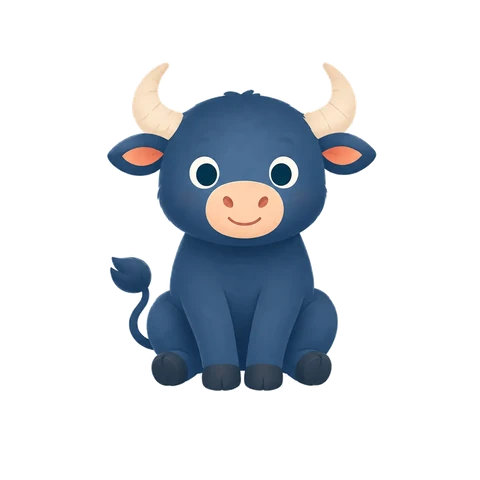Illustration of the Ox, one of the 12 Chinese year animals
