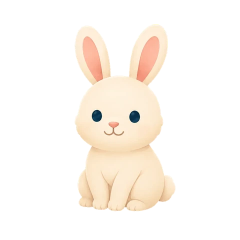 Illustration of the Rabbit, one of the 12 Chinese year animals