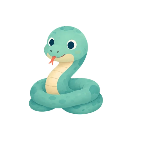 Illustration of the Snake, one of the 12 Chinese year animals
