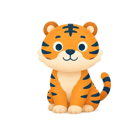 Illustration of the Tiger, one of the 12 Chinese year animals
