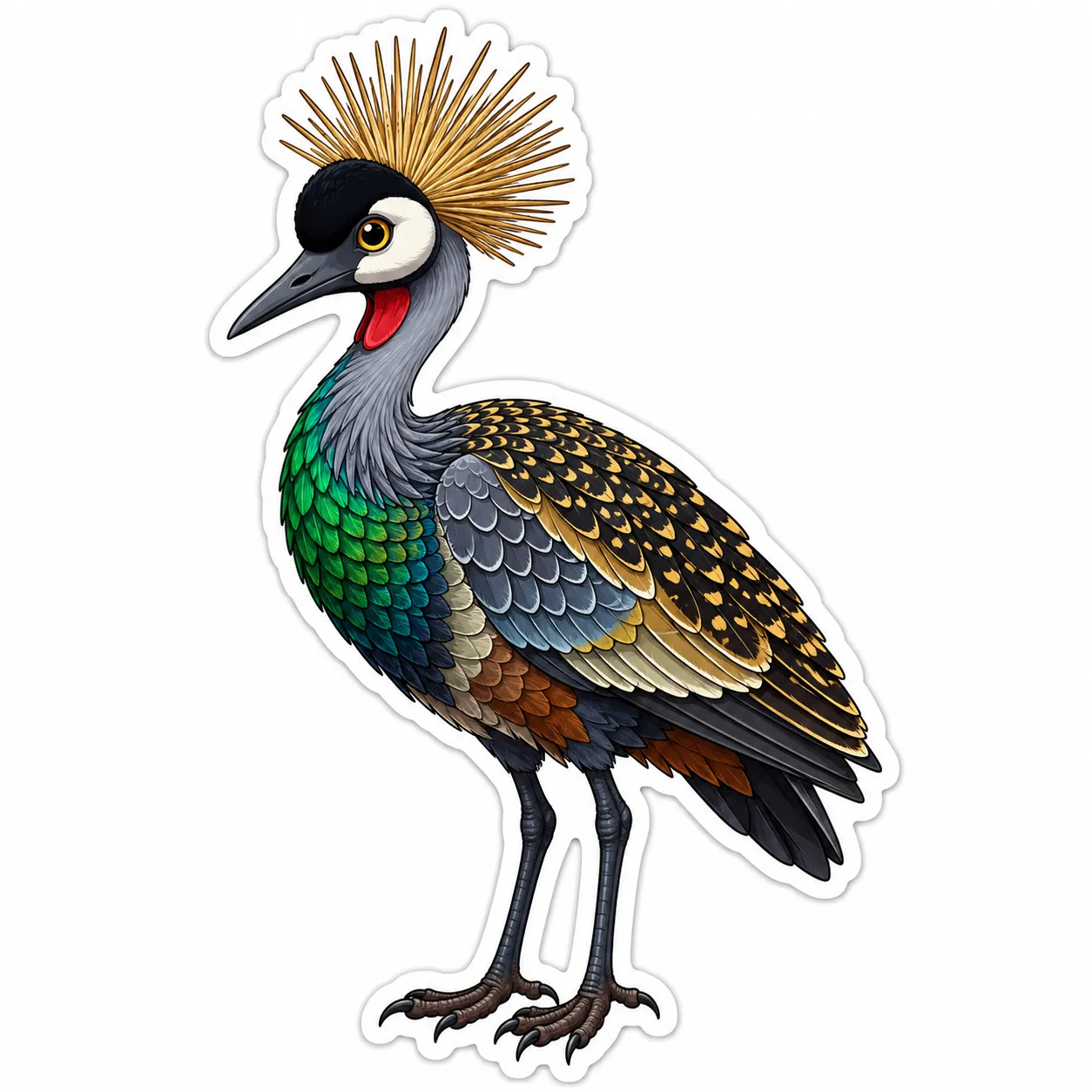 The Iron Canyon Weaver, a sticker AI animal creature